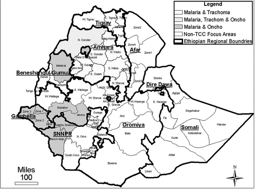 FIGURE 5. Carter Center (TCC) assisted control programs in Ethiopia.