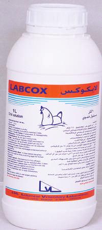 Oral Liquids LABCOX ANTICOCCIDIAL ORAL SOLUTION Each ml solution contains: Toltrazuril: 25 mg For treatment of coccidiosis in poultry. - Chicken: E.Acervulina, E.Brunetti, E.Maxima, E.Mitis, E.