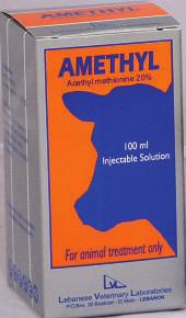 AMETHYL NUTRITIONAL INJECTABLE SUPPLEMENT Injectables Each ml solution contains: DL- Acetyl Methionine: 200 mg For treatment of acetonuria, hypocalcaemia, paresis, milk fever, intoxication, ketosis,