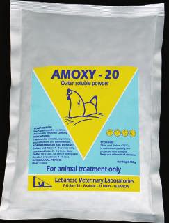 AMOXY - 20 ANTIBIOTIC ORAL POWDER Oral Powder Each gram powder contains: Amoxycillin trihydrate: 200 mg For treatment of gastrointestinal, respiratory and urogenital infections caused by Amoxicillin