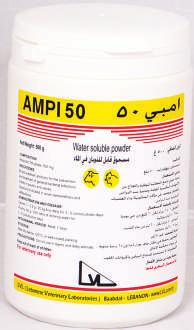 AMPI - 50 ANTIBIOTIC ORAL POWDER Oral Powder Each gram powder contains: Ampicillin trihydrate: 500 mg For prevention and treatment of general bacterial infections, mainly in poultry and calves.