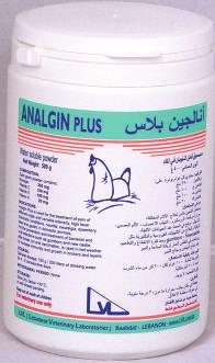 ANALGIN PLUS ANTI-INFLAMMATORY AND ANALGESIC ORAL POWDER Oral Powder Each gram powder contains: Novalgin: 350 mg Vitamin C: 100 mg Vitamin E: 100 mg Vitamin K: 20 mg For treatment of pains of