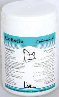 COLISTIN 1 000 000 ANTIBIOTIC ORAL POWDER Oral Powder Each gram powder contains: Colistin sulfate: 1 000 000 IU Highly effective against most Gram-negative bacteria such as E.