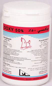 DOXY - 50 ANTIBIOTIC ORAL POWDER Oral Powder Each gram powder contains: Doxycycline HCL: 500 mg For prevention and treatment of respiratory infections caused by Doxycycline sensitive bacteria such as