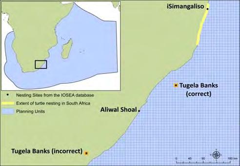 3. Turtle associated habitats in the WIO, with an inset showing northern Madagascar, Mayotte and eastern Comoros. Ideally, a similar digital map representing turtle nesting beaches is required (e.g., extent of turtle nesting in South Africa shown as a yellow line in Fig.