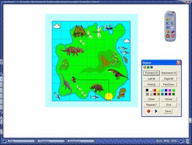 Easiteach Turtle also contains the Dino Island navigation challenge and a grid for creating your own mazes.