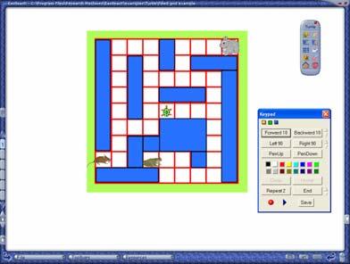 To navigate around Dino Island and the grid using the Keypad controls, press Keypad on the Turtle toolbar and select the