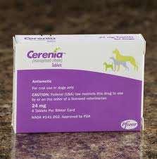 + Alternative Medications Pruritus pain or neuropathic Gabapentin 11-15 mg/kg TID BID Sedation and ataxia Maropitant (neurokinin-1 receptor antagonist) Cerenia (Zoetis)