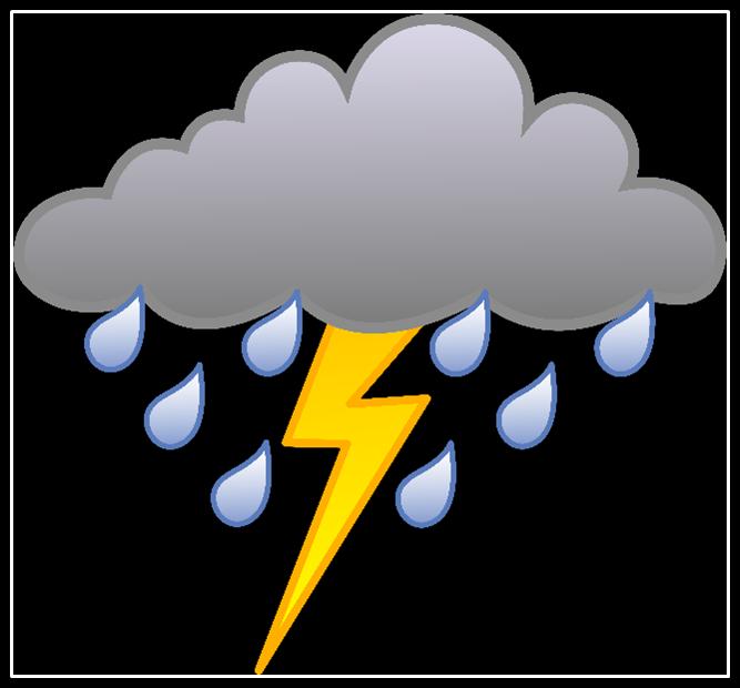 thunderstorms and dangerous driving conditions, but not rain showers.