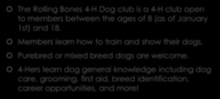 What's Rolling Bones 4-H Club All About?