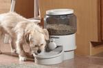 The Recommended food size for a small pet feeder is 3/8" diameter, medium feeder is 3/4" diameter and for a large feeder is 7/8" diameter.