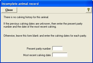 1.3.5 To create a new animal. In Animal records click create new. The screen will go to the identity details page for you to fill in the details about that animal.