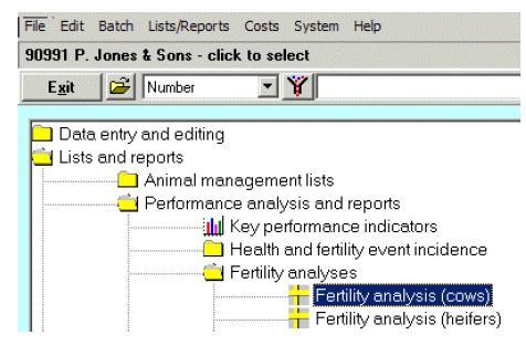 3.1.2 The Fertility Analysis (Cows) command: Question 4. How do I review the Submission Rate, and other important measures of fertility, for cows born in a certain month?