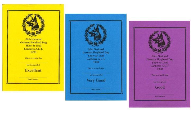 36.3 Appendix C Grading Certificates All Certificates must be A4 size, 200GSM card Colours for each Grading, as below (colour