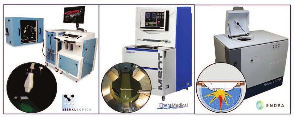 Fig. 3. Commercially available preclinical photoacoustic imaging systems.