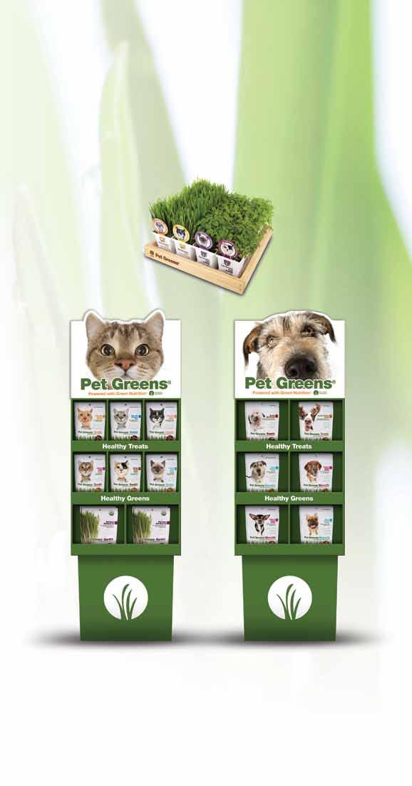 Live Product Display: Pet Greens Live Act Display. Our wood countertop display will improve your stage presence for Live Pet Grass and Live Catnip.