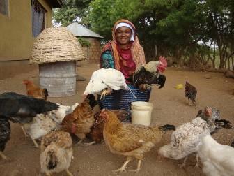 Azoma Yasini; Gonseru Village, Machami Weruweru ward, Moshi District. Two months before she started vaccinating her chickens, Azoma lost 50 chickens to disease.