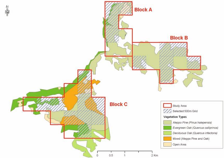 Vertebrate Zoology 59 (2) 2009 171 Fig. 2. Map of Dibbeen Nature Reserve showing the vegetation classification and selected grids.