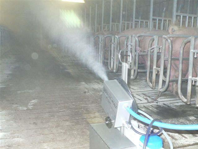 Fogging of the barns for disinfection and diseases