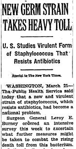 penicillinresistant Staphylococcus aureus phage type 80/81 was implicated in numerous hospital outbreaks investigated by CDC CDC s response