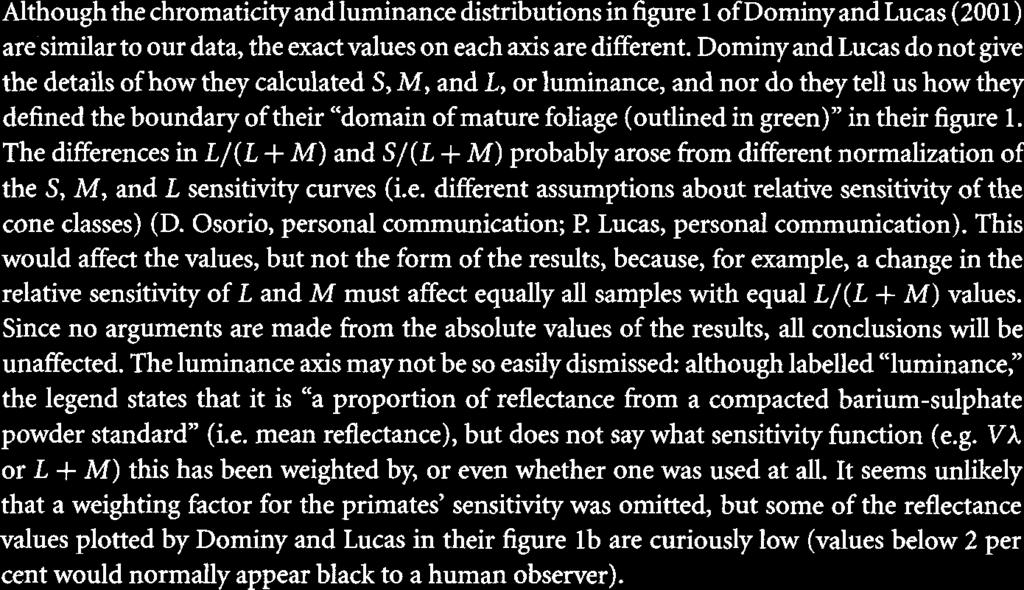 values than by luminance (e.g. Sumner and Mollon 2000a, pp. 19734).