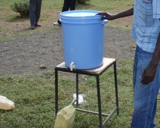 The intervention q Provided schools with WASH supplies Six 60 L buckets