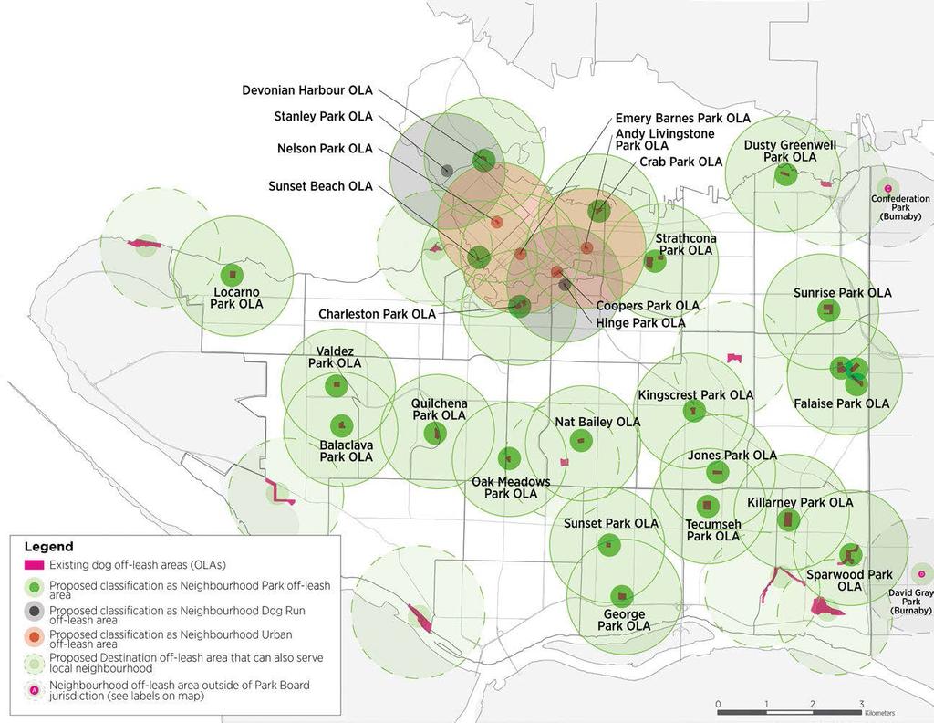 15 9 ACCESS: Improve access to dog off-leash areas throughout the city Ensure Vancouver residents can access neighbourhood off-leash areas within a 15-minute walk (1 km).