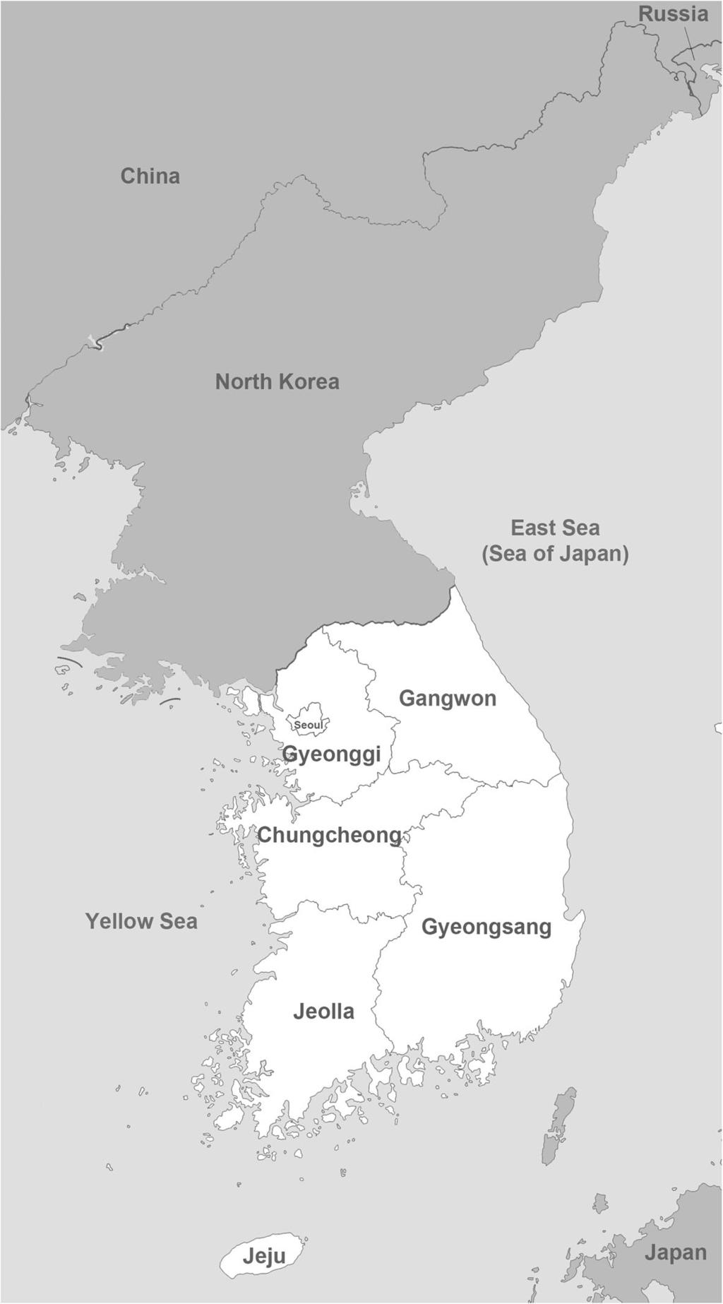 Suh et al. Parasites & Vectors (2017) 10:146 Page 3 of 8 Fig. 1 Distribution map showing the location of the 5 major provincial divisions in the Republic of Korea.