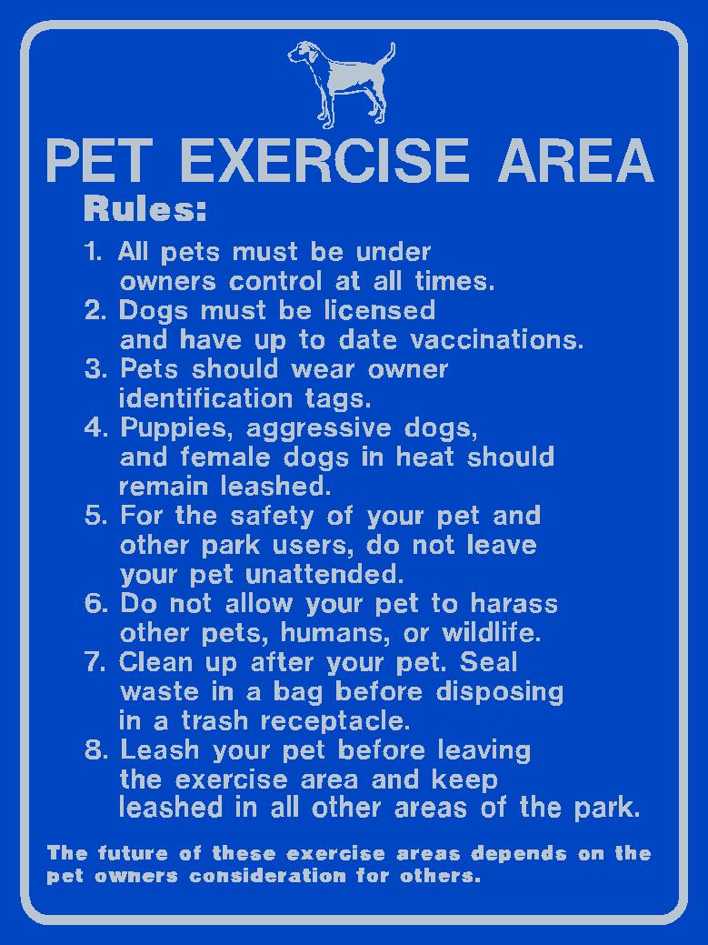 Rules & Regulations Sample dog park rules