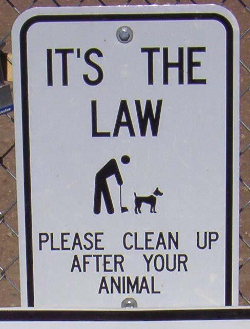 Rules & Regulations Sample dog park sign reminding people