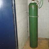 Anesthetics Compressed gas cylinders Explosive risk Should be confined in a small reinforced room and chained to prevent falls Waste anesthetic gases nausea, dizziness, i headaches, h fatigue, and