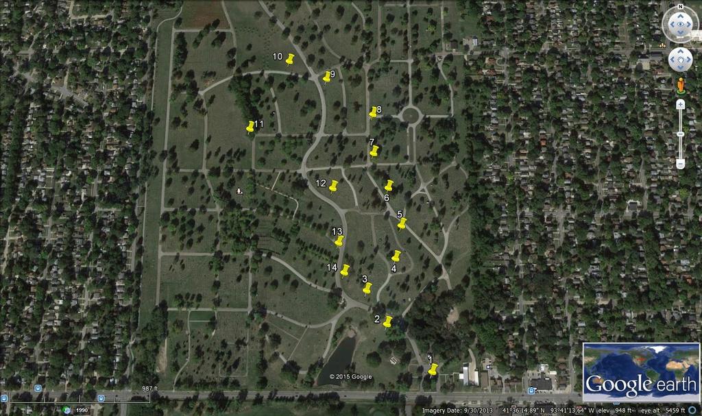 Bluebird box trail Locations in Des Moines Glendale Cemetery 4909 University Ave.