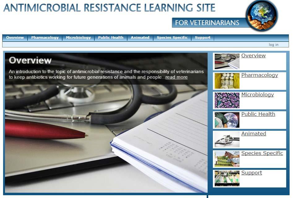 These open-source teaching modules are designed for integration into existing veterinary school courses regarding: Pharmacology, Microbiology, Public Health,