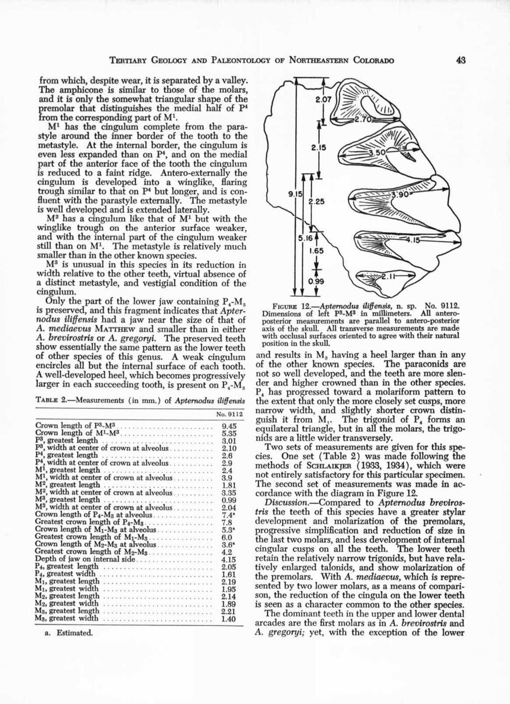 TERTIARY GEOLOGY AND PALEONTOLOGY OF NORTHEASTERN COLORADO 43 from which, despite wear, it is separated by a valley.