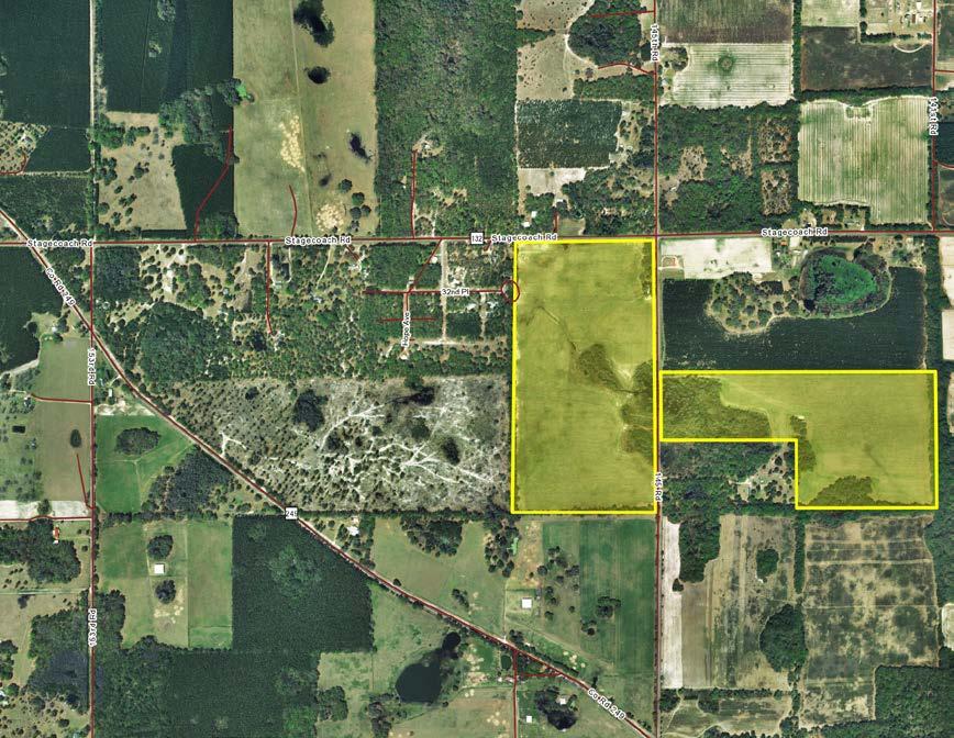 that irrigate 50 +/- acres from two 10-inch wells Future Land Use: Agriculture #1, which allows 1 dwelling unit per 5 acres Soil Types: Predominately Blanton, Falmouth, Mascotte Improvements: Hay