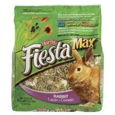 Rabbits must ALWAYS have hay. Plain rabbit pellets ¼ cup per 5 ft.