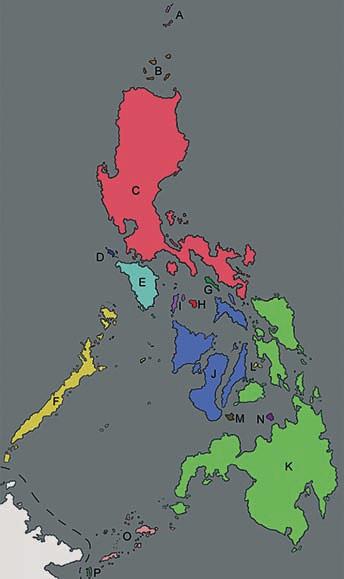 Fig. 1: Biogeographical regions of the Philippines.