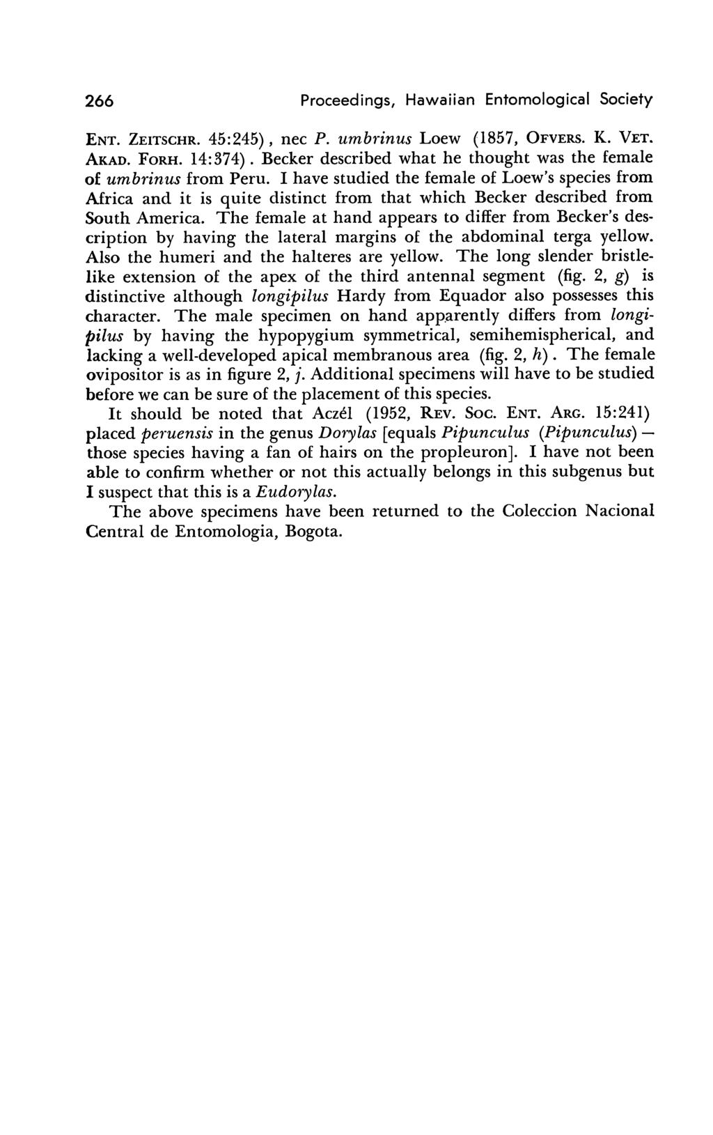 266 Proceedings, Hawaiian Entomological Society Ent. Zeitschr. 45:245), nee P. umbrinus Loew (1857, Ofvers. K. Vet. Akad. Forh. 14:374).