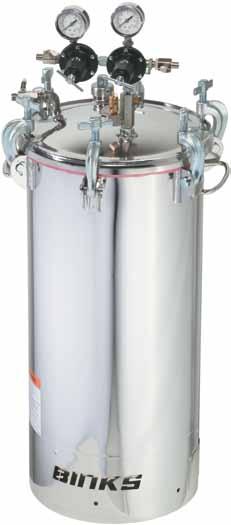 NEW Binks 183S- ASME Code give you application flexibility with our best chemical resistance. Suitable for waterborne coatings. Tank Size 2 gallon 10 gallon 1 Holds Container Size 1 gal.