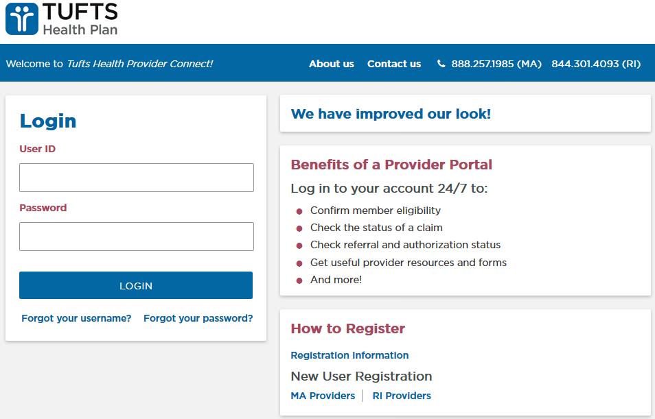 Tufts Health Provider Connect Tufts Health Provider Connect offers online self-service tools for Tufts Health Public Plans products.