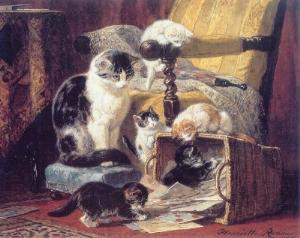 From a painting by Hennetta Ronner Basketfull of Mischief LESSON 11-A PICTURE LESSON What do you see in the picture? Where are the kittens?