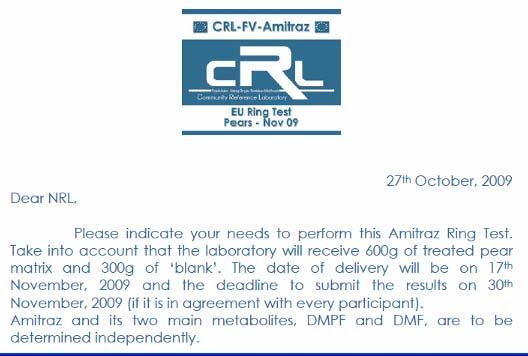 On the 27 th October, the CRL-FV, requested