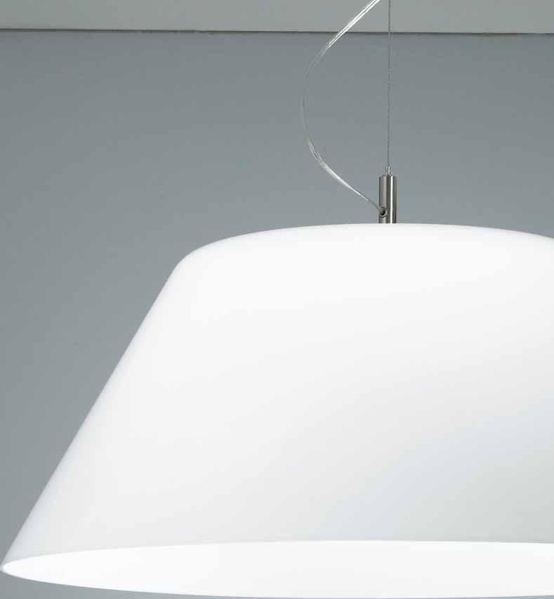 The contemporary shape of our translucent opal acrylic shade