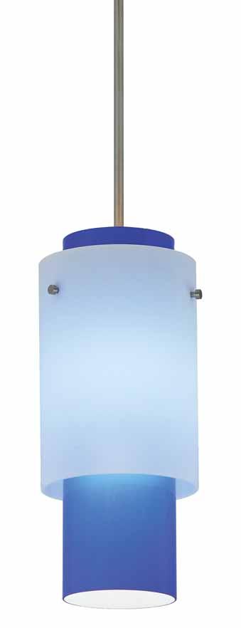 Popsicle European mouth-blown glass pendant available in two colors and two sizes. Double Up European mouth-blown double glass pendant. PO2 with Cased Cobalt Brushed Nickel BN PO3 PO2 13.75" 11.