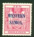590. SG 191 Western Samoa 1935-42. 10/- carmine lake. Lightly mounted mint CAT 70.