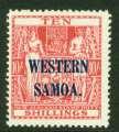 SG 209 Western Samoa 1945-53. 10/- carmine lake. Fine unmounted mint CAT 20.