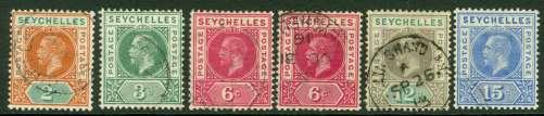 599. SG 71-81 Seychelles 1912-13 set