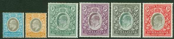 SG 44 Somaliland Protectorate 1904. 5r grey-black & red WMK crown CC.