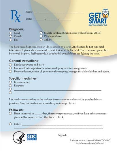 Get Smart Provider Tools Treatment guidelines and academic detailing sheets Continuing education resources