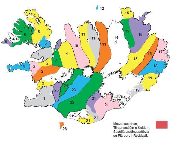 Disease regulations Due to risk of spreading the scrapie disease is Iceland divided into several isolation zones Movement of live sheep between zones not